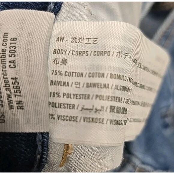 Hollister Womens Stretch Denim Wide-Leg Cropped Jumpsuit Sz S Smocked Pockets - Picture 6 of 11